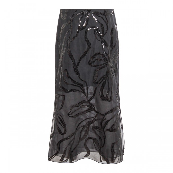 DARK GREY SILK SKIRT 2