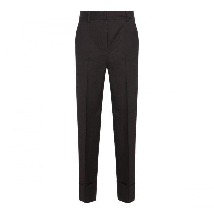 DARK BROWN WOOL POMINO PANTS