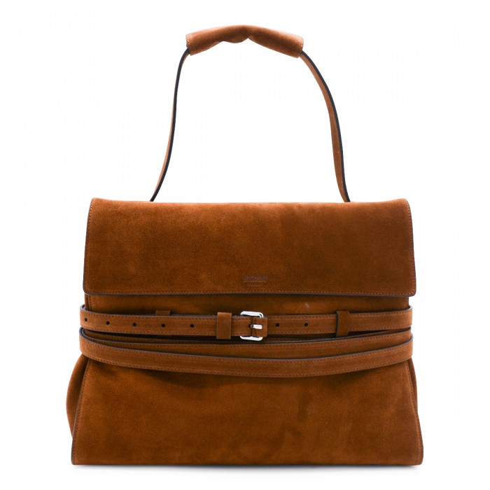BROWN LEATHER SUEDE TOP...