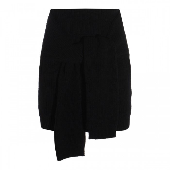 BLACK WOOL SKIRT