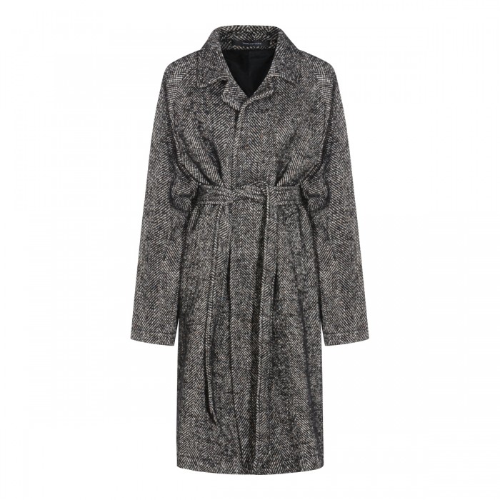 GREY COTTON AND WOOL COAT