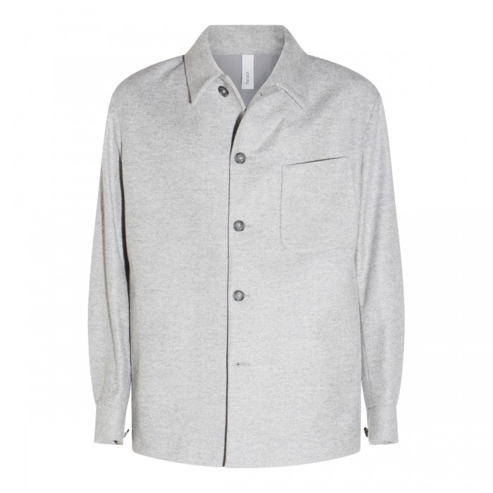 LIGHT GREY WOOL CASUAL JACKET