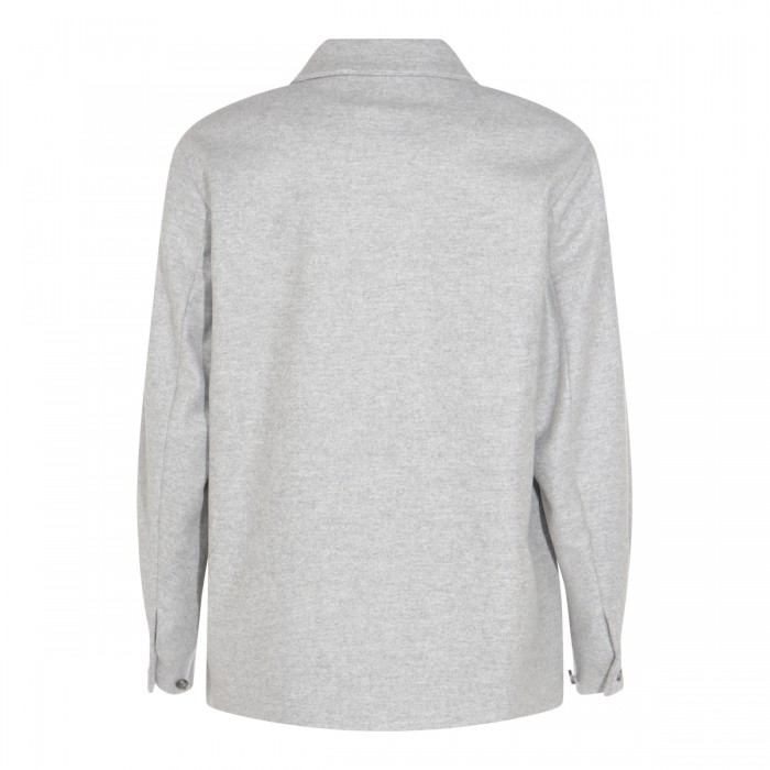 LIGHT GREY WOOL CASUAL JACKET 2