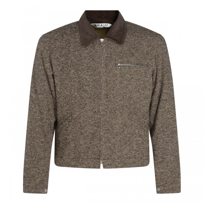 BROWN WOOL CASUAL JACKET