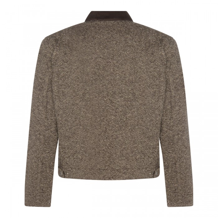 BROWN WOOL CASUAL JACKET 2