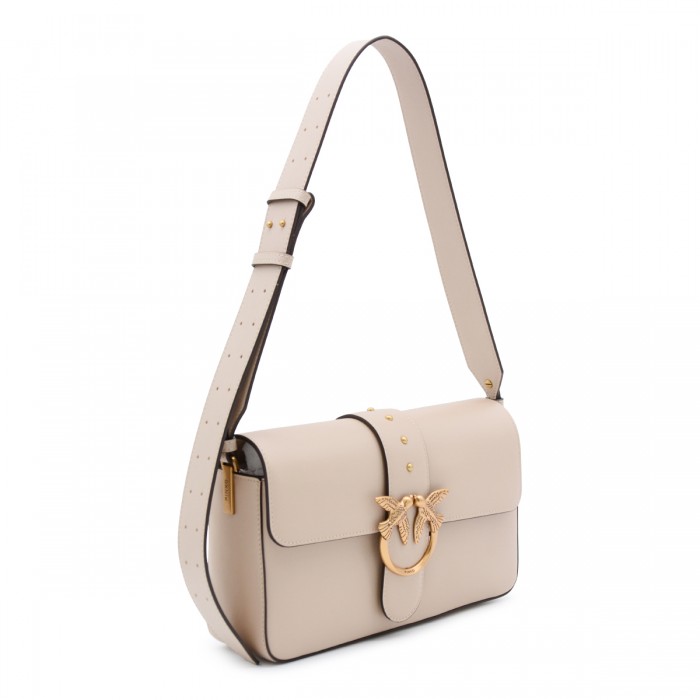 BEIGE LEATHER SHOULDER BAG 2