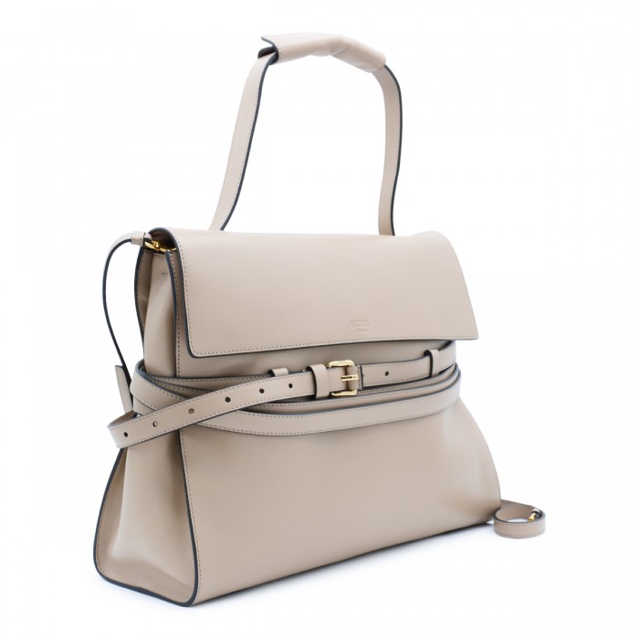 ECRU LEATHER TOP HANDLE BAG 2