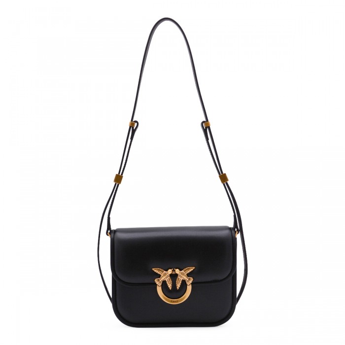BLACK LEATHER CROSSBODY BAG