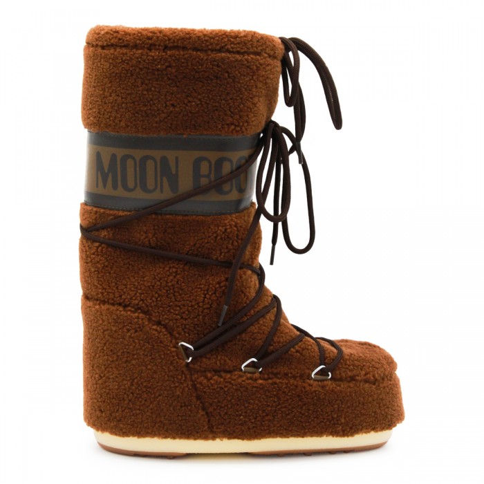 BROWN ICON FLEECE BOOTS