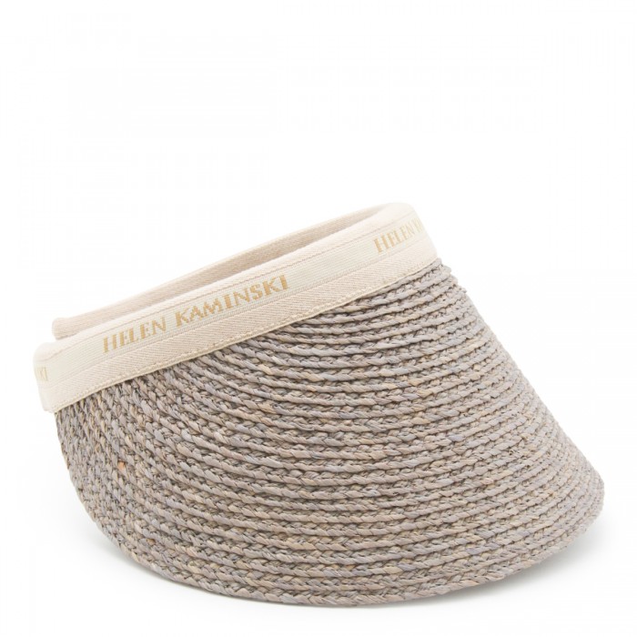 GREY RAFFIA HAT