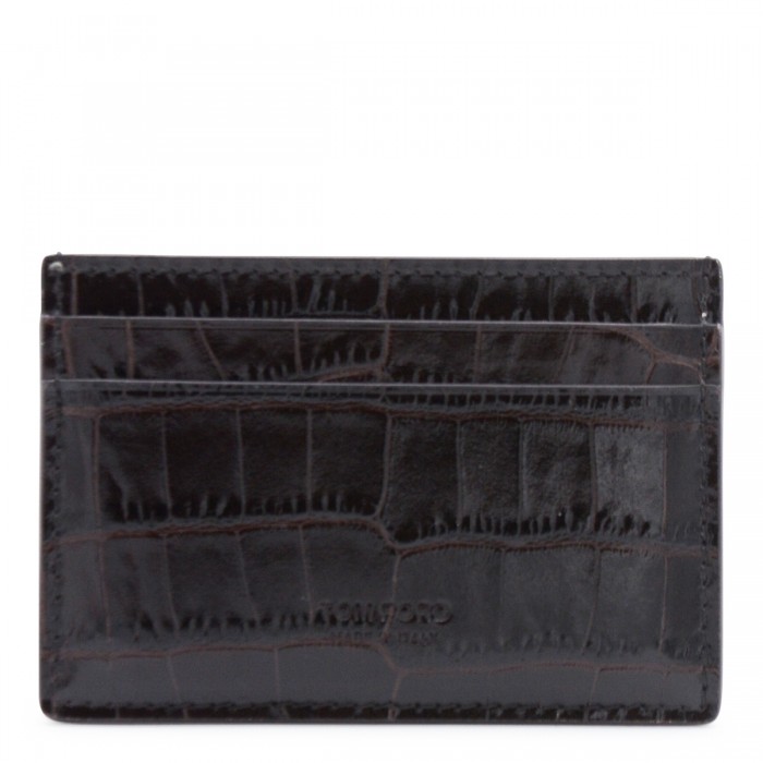 DARK BROWN LEATHER CARD HOLDER