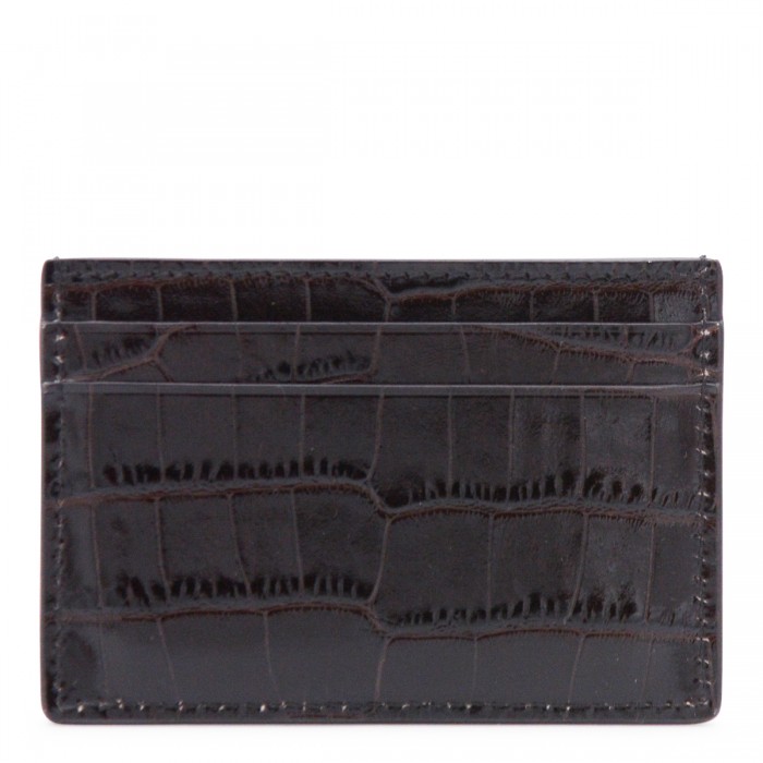 DARK BROWN LEATHER CARD HOLDER 2