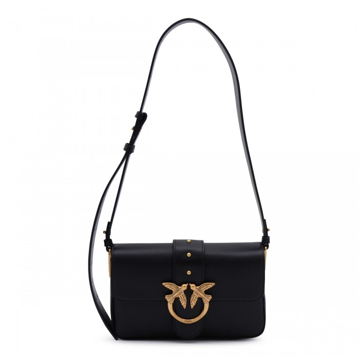 BLACK LEATHER AMO SHOULDER BAG