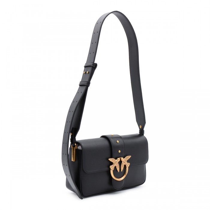 BLACK LEATHER AMO SHOULDER BAG 2