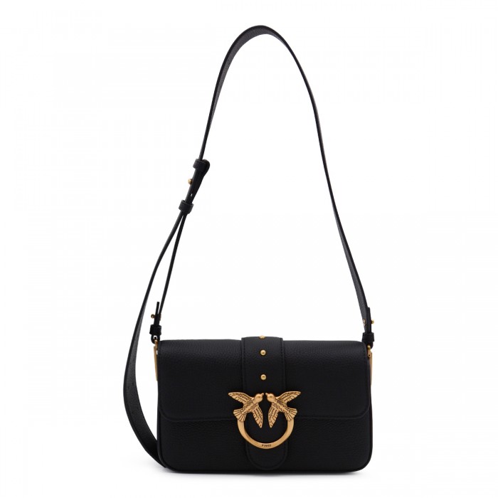 BLACK LEATHER SHOULDER BAG
