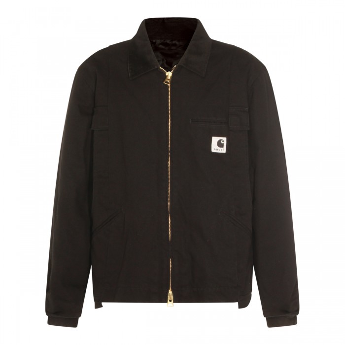 BLACK COTTON CASUAL JACKET