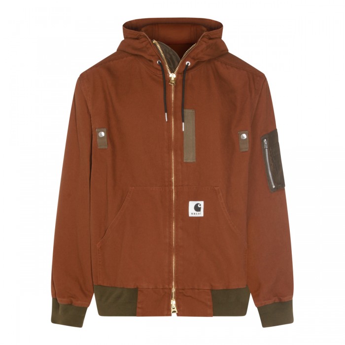 BROWN COTTON CASUAL JACKET