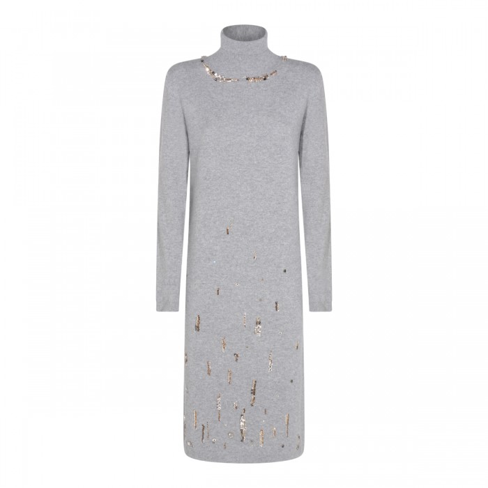 DARK GREY WOOL DRESS
