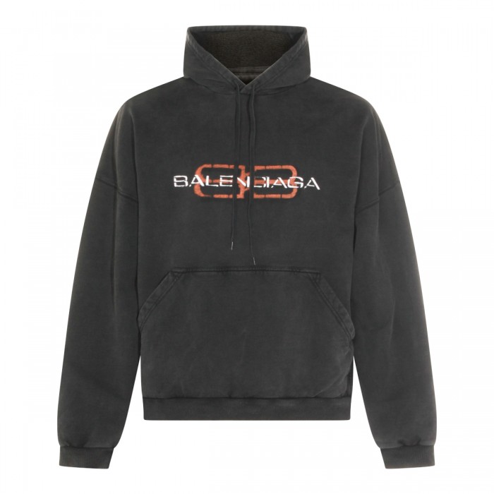 BLACK COTTON SWEATSHIRT