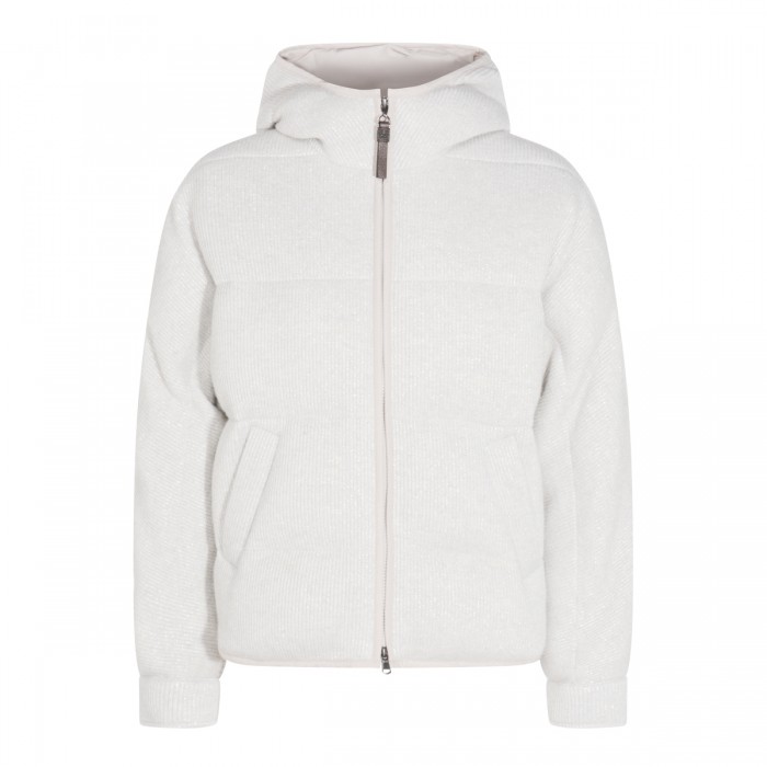 WHITE WOOL DOWN JACKET