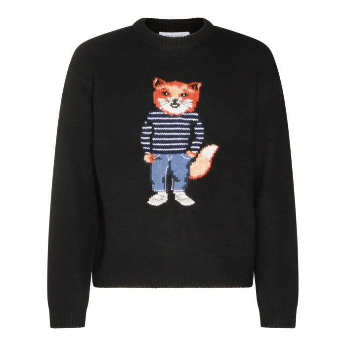 BLACK WOOL KNITWEAR