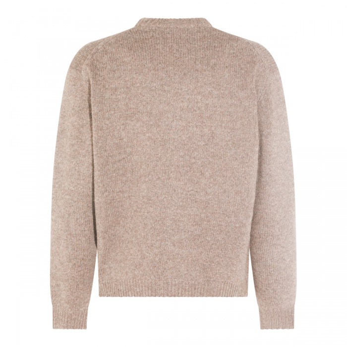 GREY MELANGE WOOL KNITWEAR 2