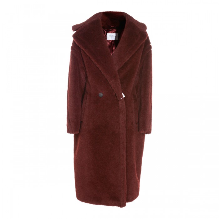 DARK RED WOOL TEDGIRL COAT