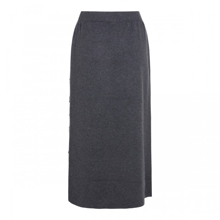 DENIM GREY WOOL SKIRT 2
