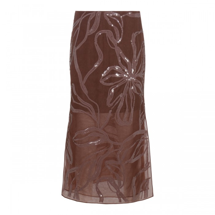 BORDEAUX SILK SKIRT