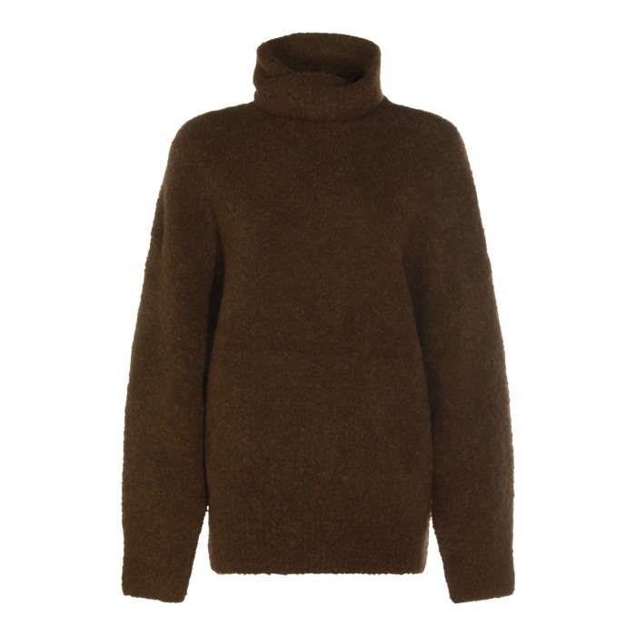BROWN WOOL KNITWEAR