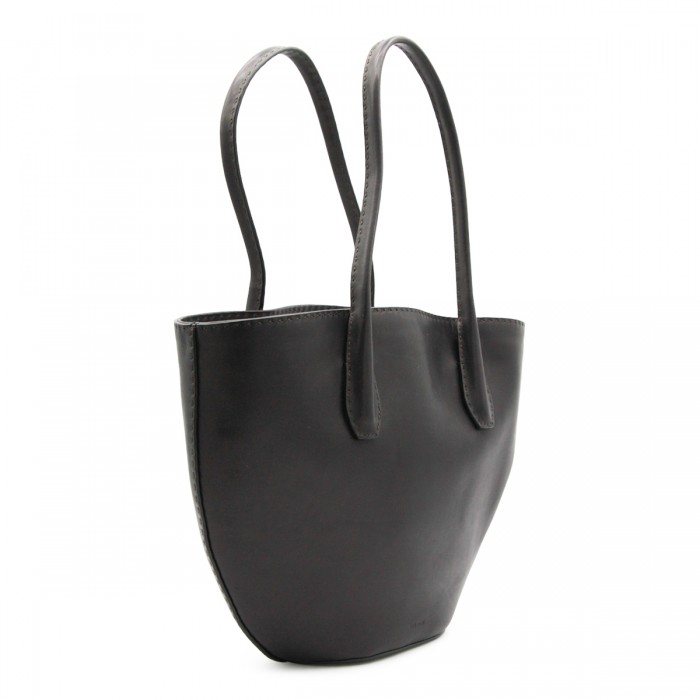 BLACK LEATHER ALGER TOTE 2