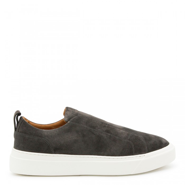 DARK GREY CALF SKIN SNEAKERS