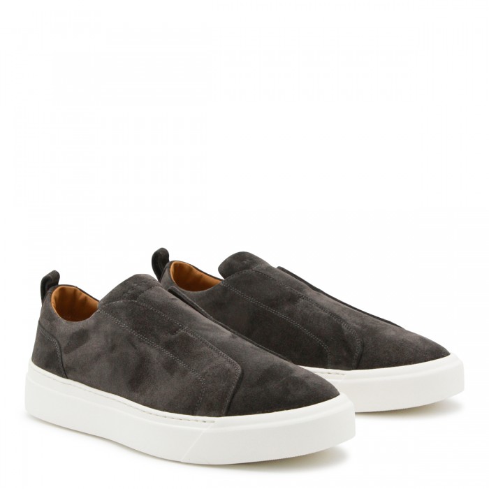 DARK GREY CALF SKIN SNEAKERS 2