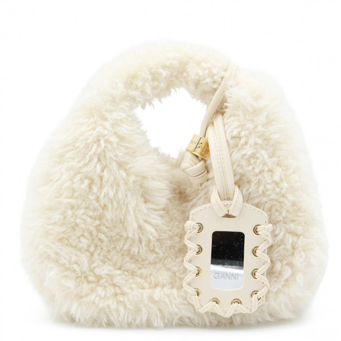 WHITE HOBO MINI TOP HANDLE BAG