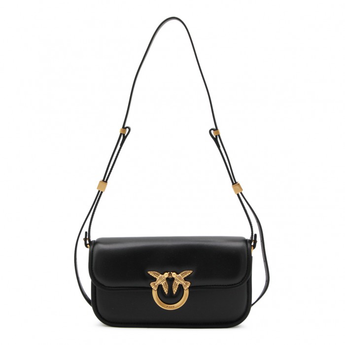 BLACK LEATHER CROSSBODY BAG