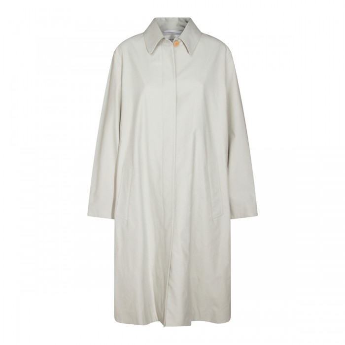 WHITE COTTON TRENCH COAT