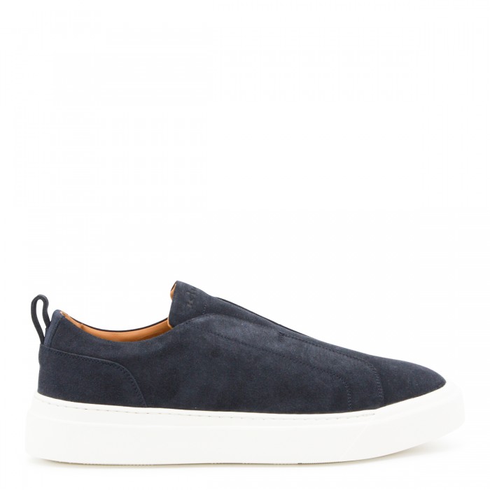 BLUE NAVY CALF SKIN SNEAKERS
