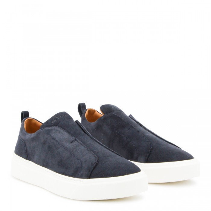 BLUE NAVY CALF SKIN SNEAKERS 2