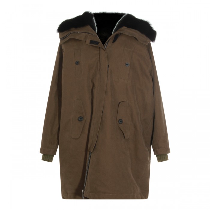 BROWN COTTON CASUAL JACKET