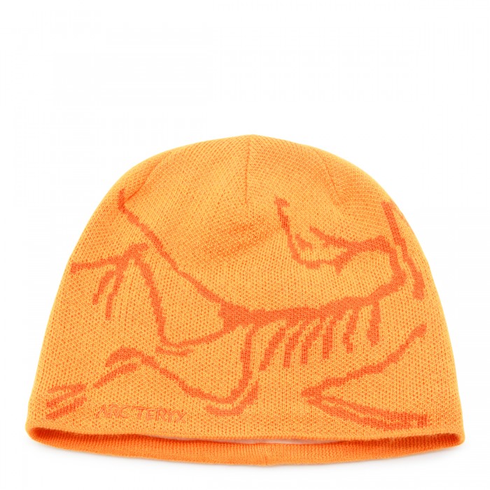 ORANGE WOOL BIRD HAT