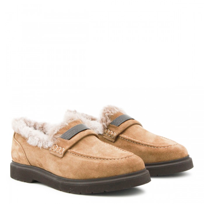 CAMEL LEATHER LOAFERS 2