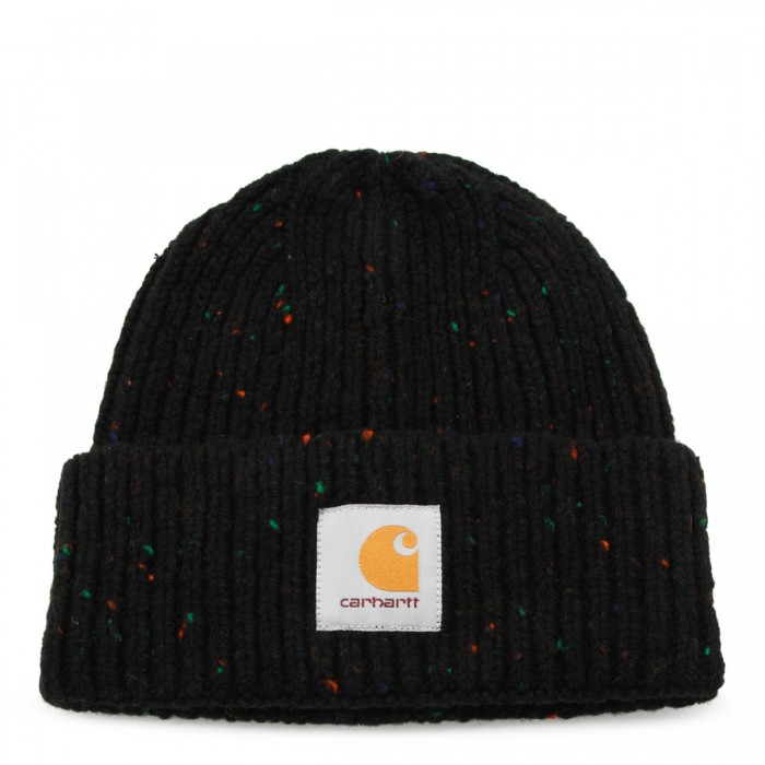 BLACK WOOL BEANIE