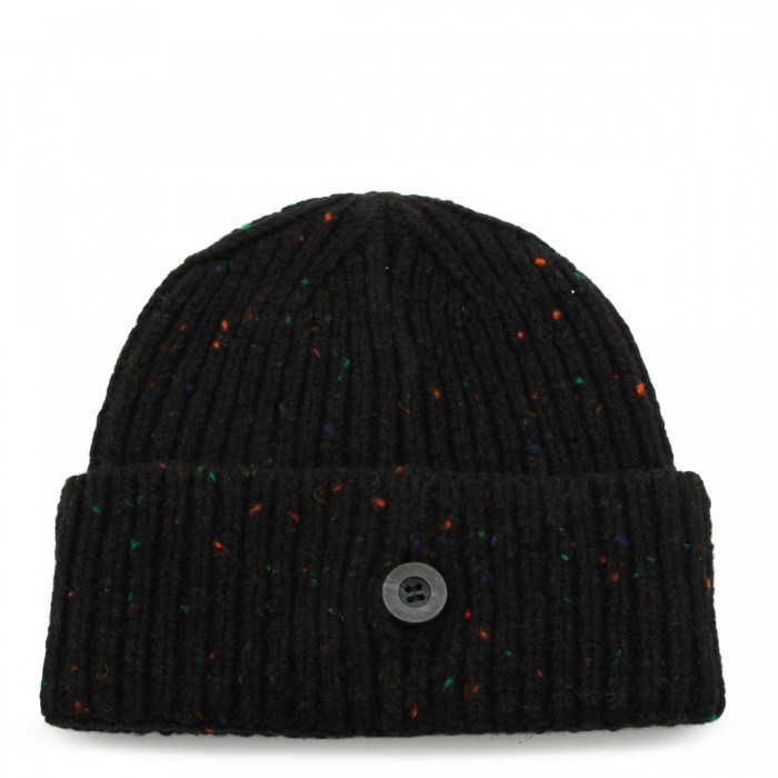 BLACK WOOL BEANIE 2
