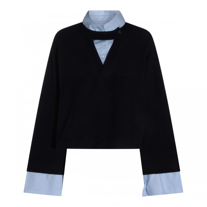 BLUE WOOL KNITWEAR