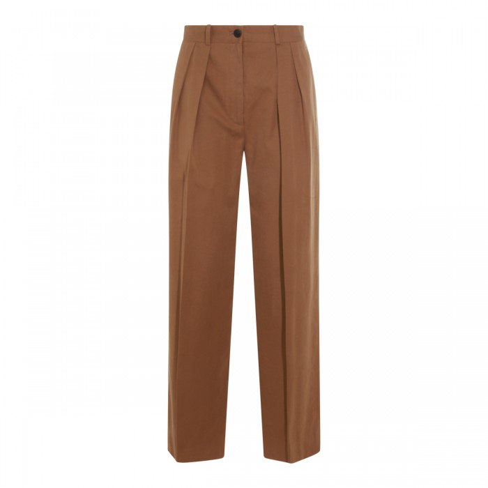 DARK SAND COTTON PANTS
