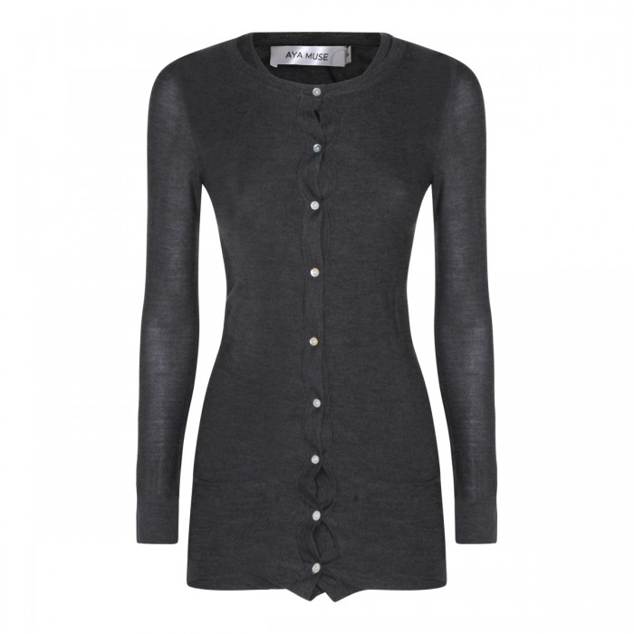 DARK GREY SILK MINI DRESS