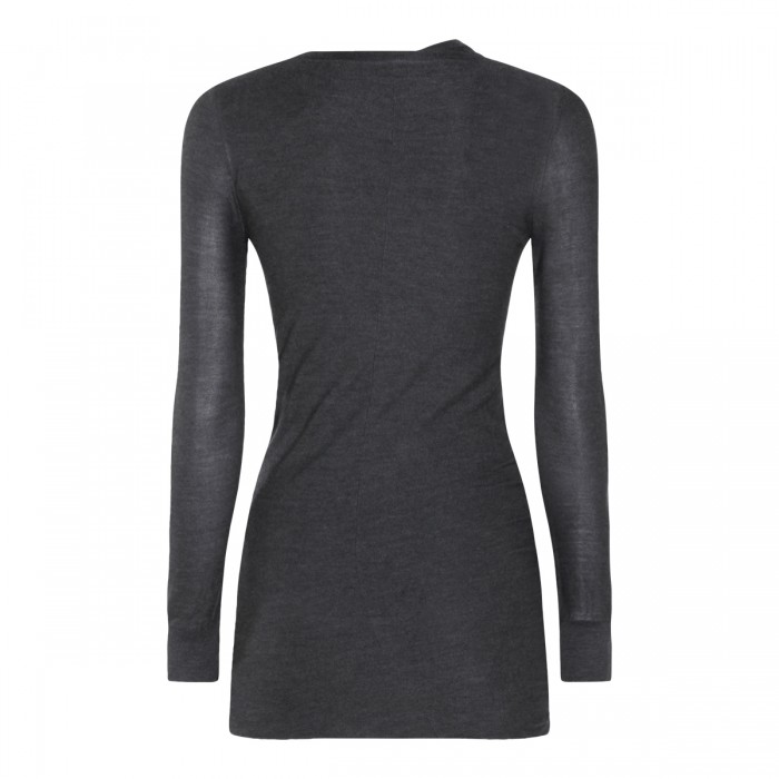 DARK GREY SILK MINI DRESS 2