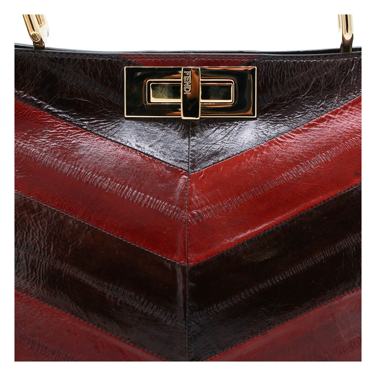 BROWN AND RED LEATHER PEKABOO TOP... BROWN AND RED LEATHER PEKABOO TOP...