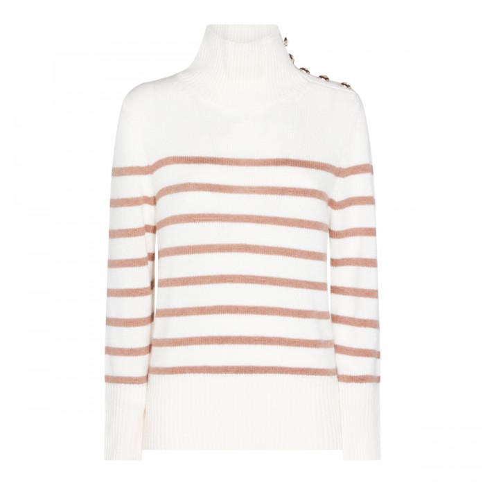 WHITE AND BROWN CASHMERE...