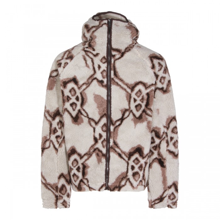 WHITE AND BROWN CASUAL JACKET
